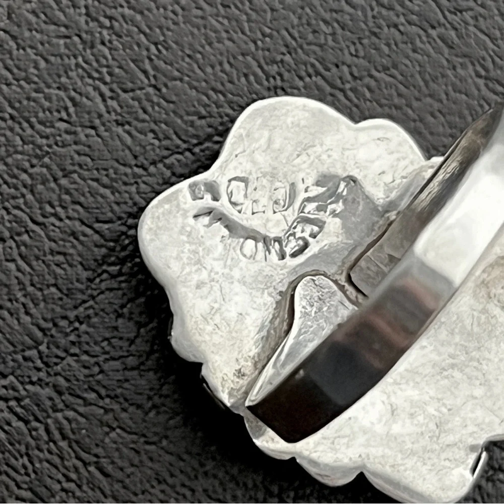 Vintage Taxco Mexico sterling silver and abalone ring